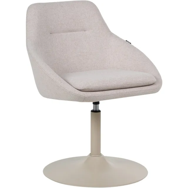 Beliani WESTMINISTER - Eetkamerstoel draaibaar - Lichtbeige - Polyester