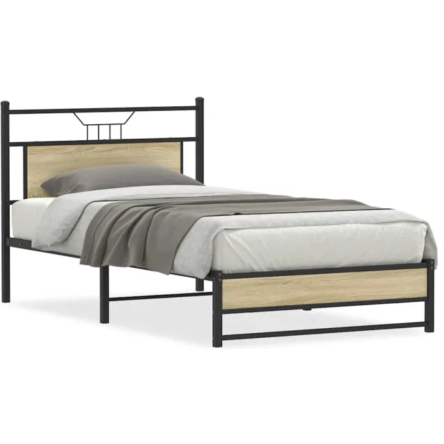 vidaXL Bedframe zonder matras hout sonoma eikenkleurig 100x200 cm