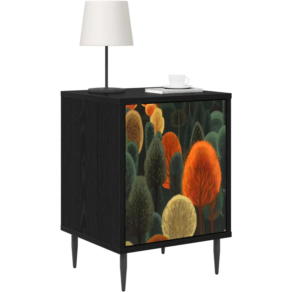 vidaXL Nachtkastje ZAANDAM 2 st Zwart eiken 36 x 33 x 51 cm