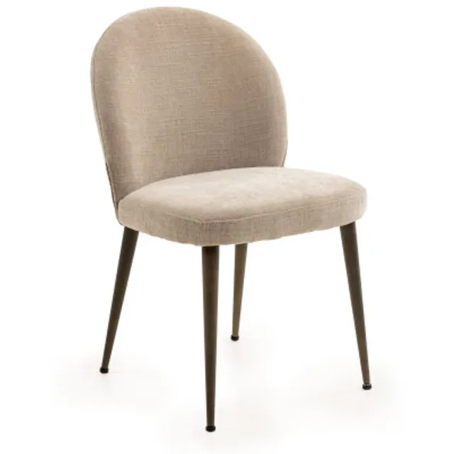 Moods Collection Eetkamerstoel Berlin Orion anodic bruin - Be cotton sand 04
