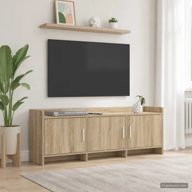 vidaXL TV-kast 130 x 33 x 47 cm Sonoma Eiken Bewerkt hout Bruin