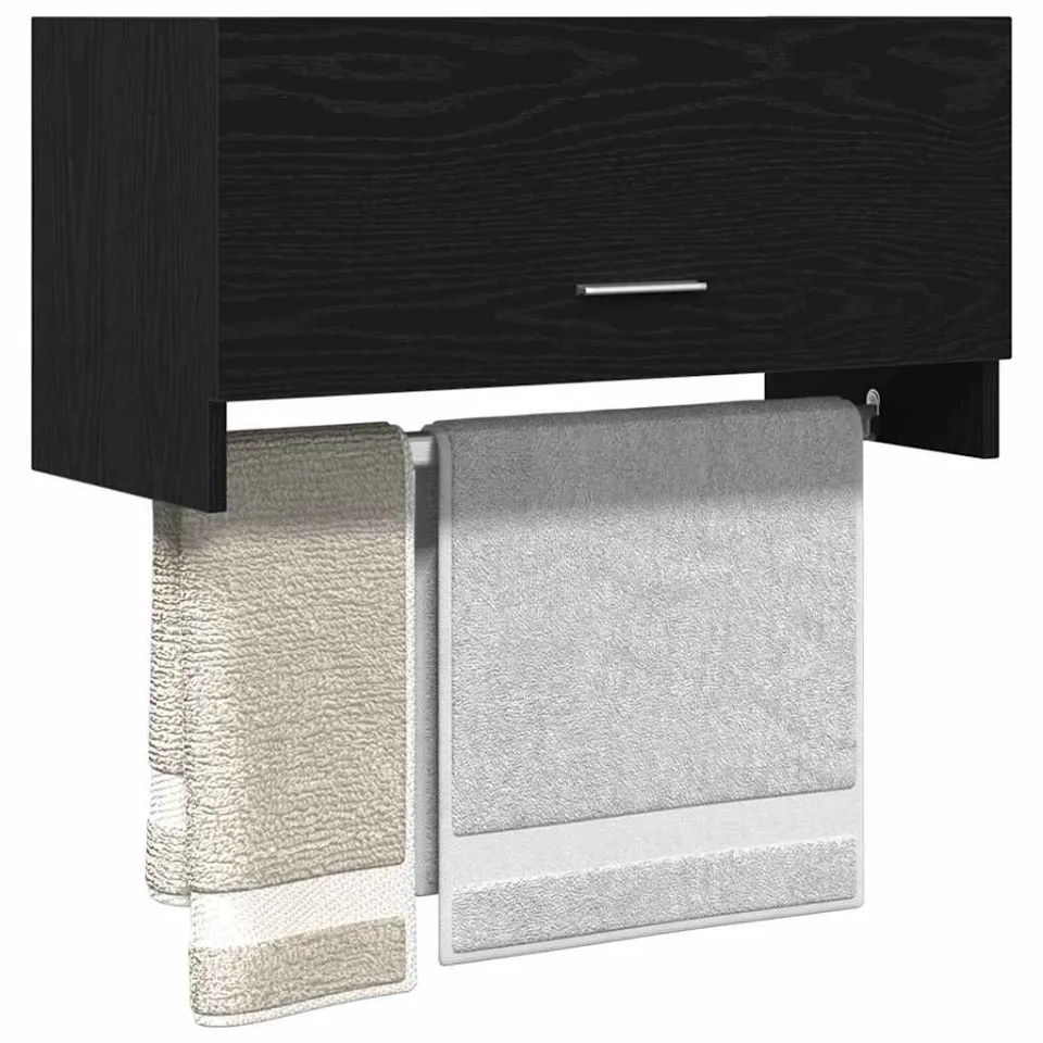 vidaXL Kledingkast Zwart Eiken 70 x 32,5 x 35 cm Bewerkt hout