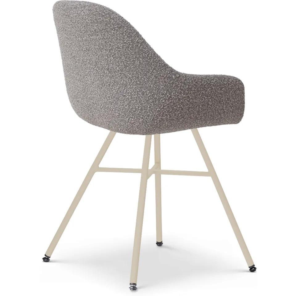 Nolon Noa-Mae eetkamerstoel bouclé taupe - beige onderstel, foto 4