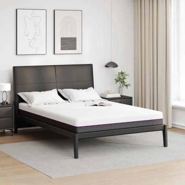 vidaXL Traagschuimmatras Medium 160 x 200 cm Wit en Grijs