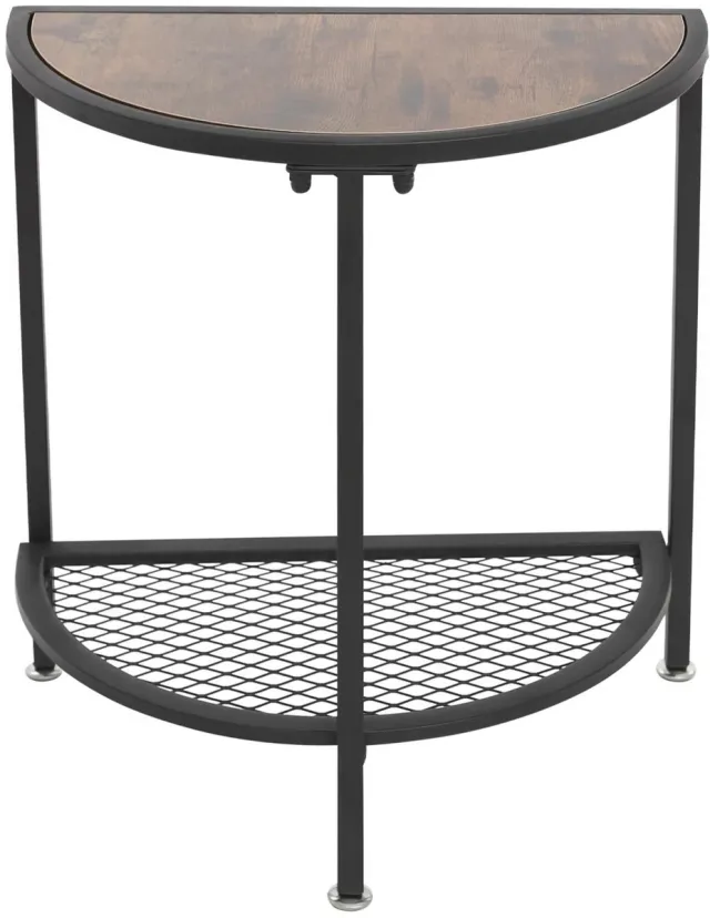 Happiq Bijzettafel Lucia - Half rond - Voor woonkamer en slaapkamer - 50KG - Hout en metaal Grijs