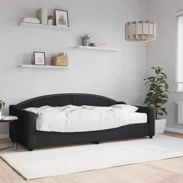 vidaXL Slaapbank met matras 90x200 cm stof zwart