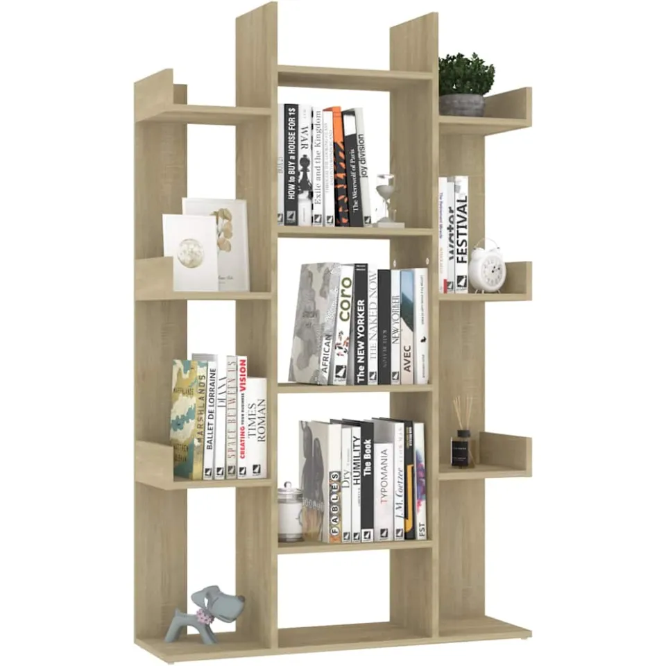vidaXL Boekenkast 86x25,5x140 cm bewerkt hout sonoma eikenkleurig Bruin