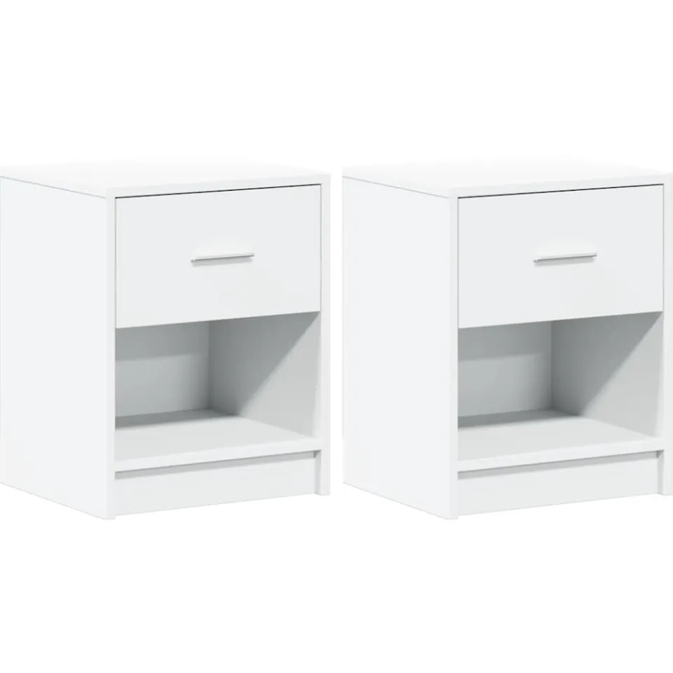 vidaXL Nachtkastjes 2 st met lade 40x34x50 cm wit, foto 3