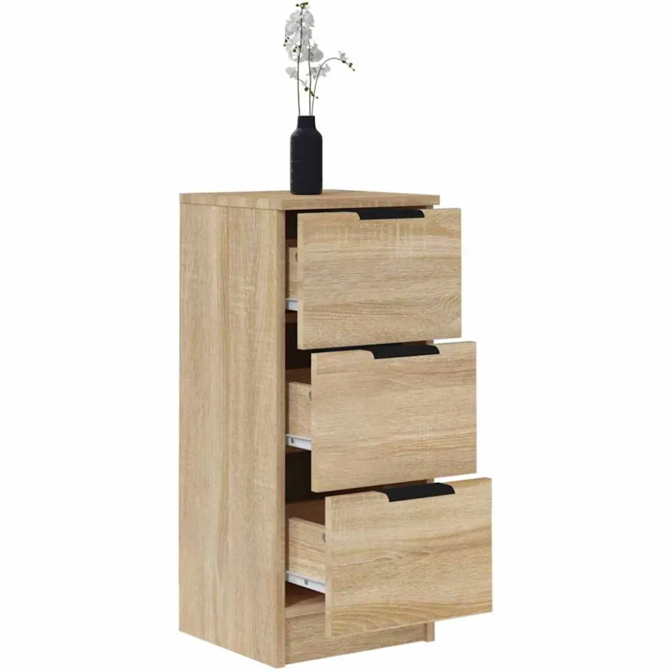 vidaXL Dressoirs 2 st 30x30x70 cm bewerkt hout sonoma eikenkleurig, foto 4