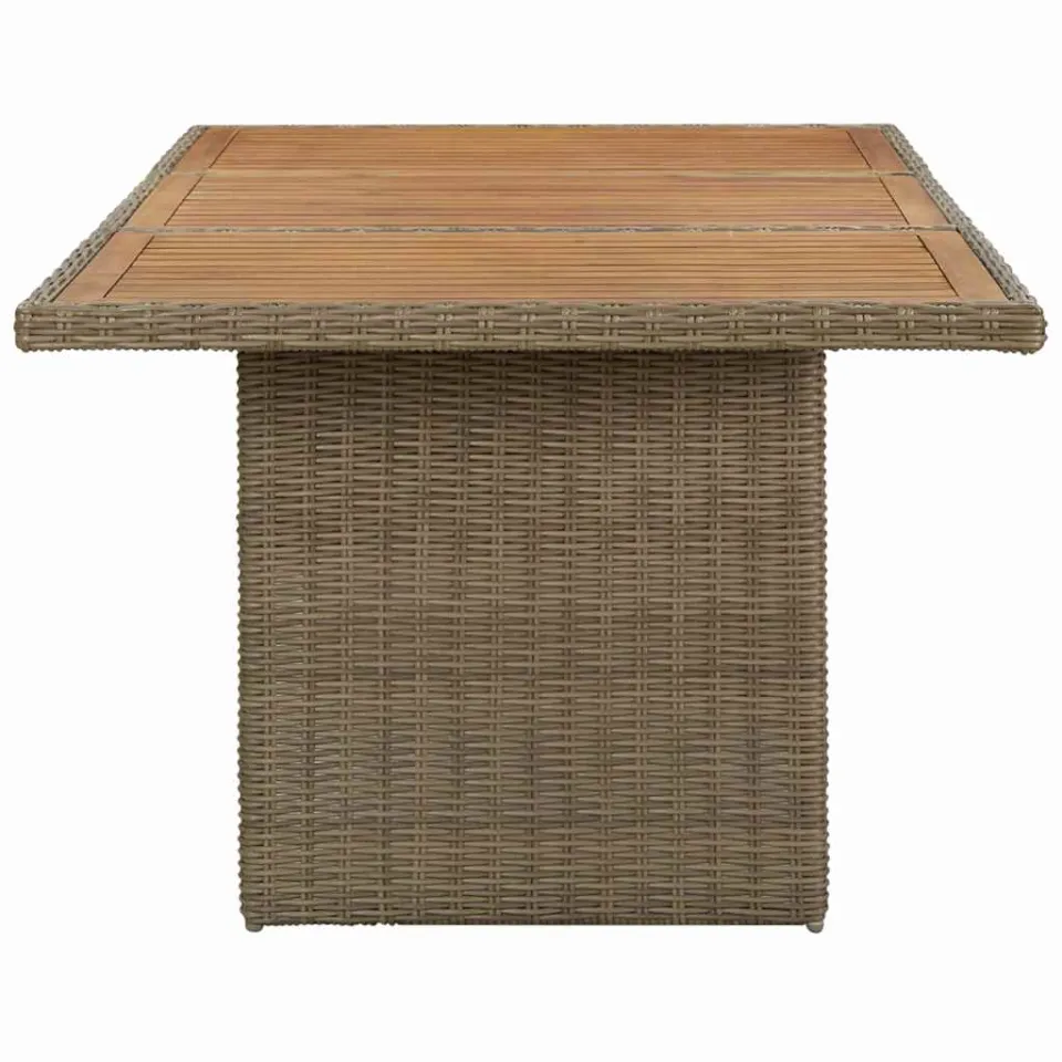 vidaXL Tuintafel 200x100x74 cm poly rattan bruin, foto 3