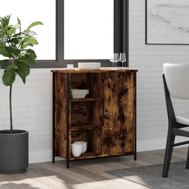 vidaXL Dressoir 70x30x80 cm bewerkt hout gerookt eikenkleurig, foto 2