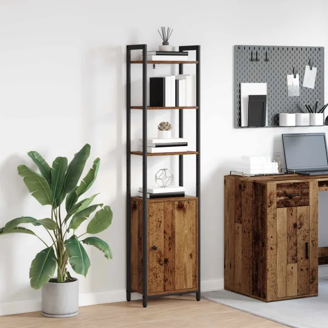 vidaXL Boekenkast 6-laags 40 x 24 x 161 cm Bewerkt hout Oud Hout bruin, foto 2