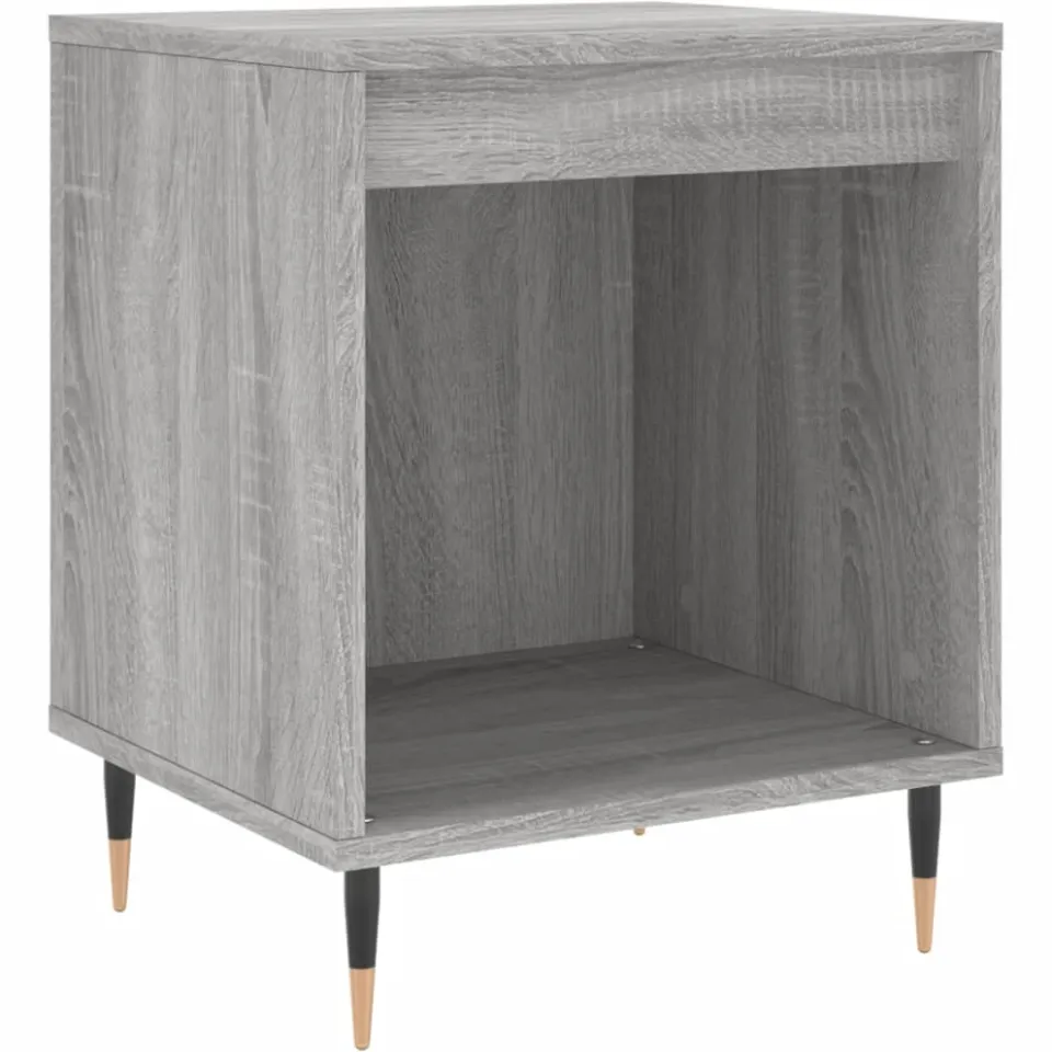 vidaXL Nachtkastjes 2 st 40x35x50 cm bewerkt hout grijs sonoma eiken, foto 3