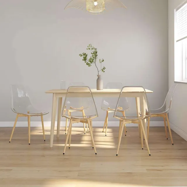 vidaXL Eetkamerstoelen 6 st PET transparant transparent, foto 2