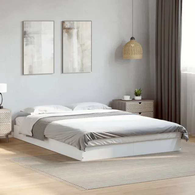 vidaXL Bedframe bewerkt hout wit 140x200 cm