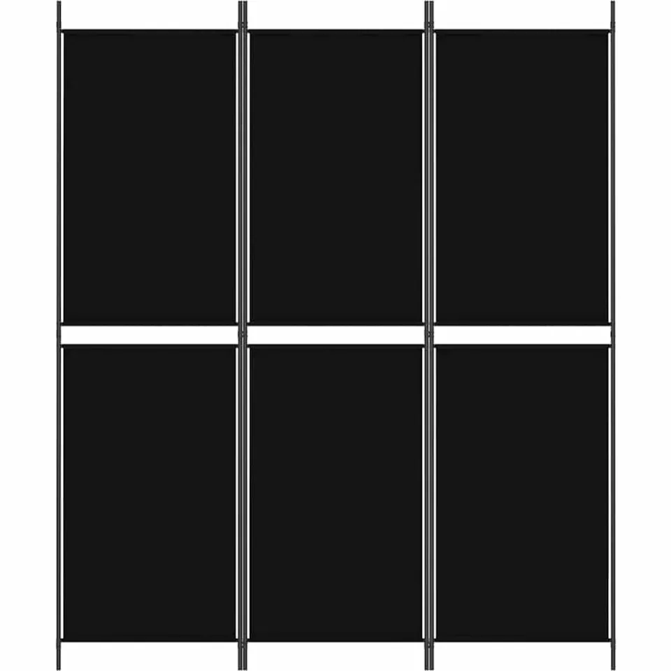 vidaXL Kamerscherm met 3 panelen 150x180 cm stof zwart