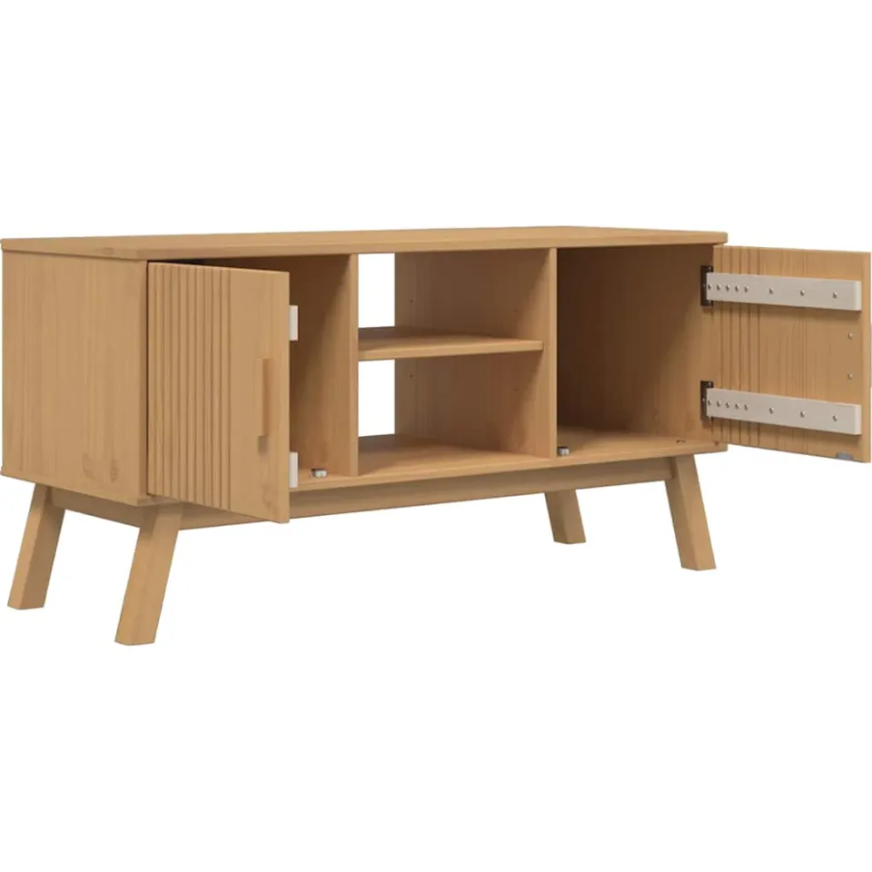 vidaXL Tv-meubel OLDEN 114x43x57 cm massief grenenhout bruin, foto 4