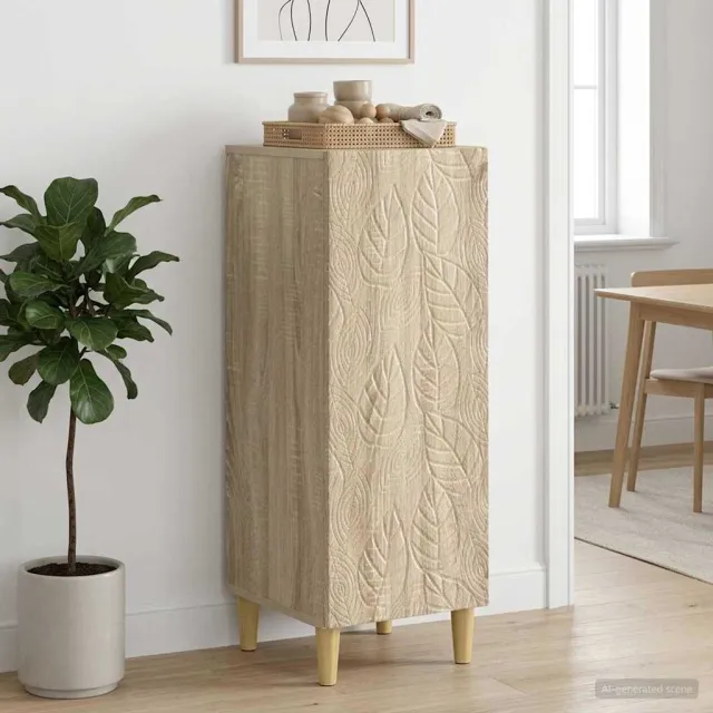 vidaXL Dressoir Sonoma Eiken 33 x 34,5 x 90 cm Bewerkt hout, foto 2