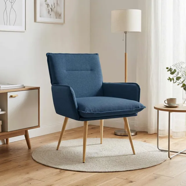 vidaXL Fauteuil Blauw Stof