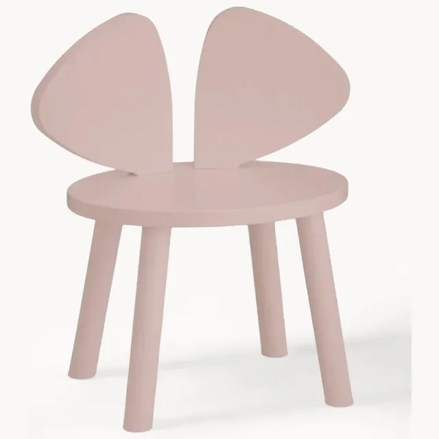 Nofred Kinderstoel Mouse van hout Roze