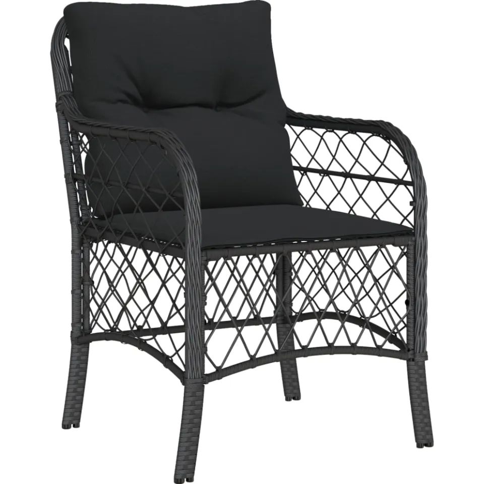 vidaXL 9-delige Tuinset poly rattan zwart