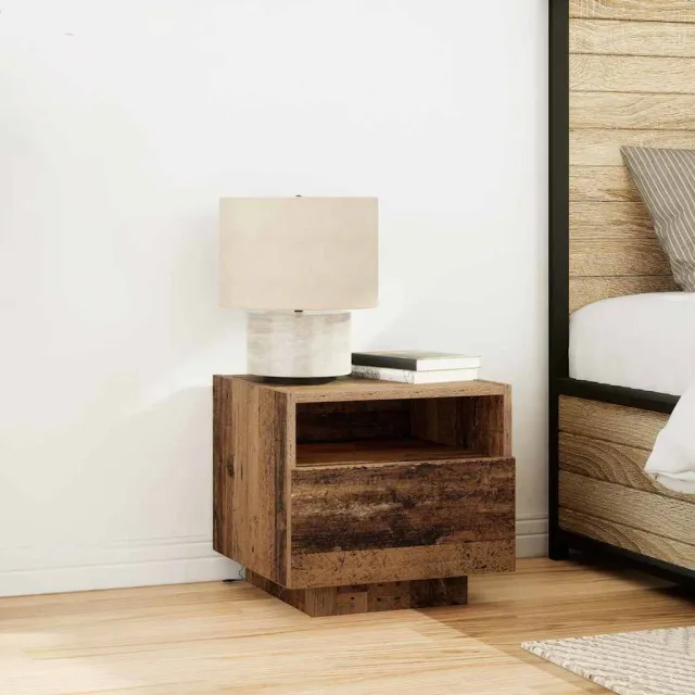 vidaXL Nachtkastje 2 st Oudhout 40 x 39 x 37 cm Bewerkt hout bruin, foto 2