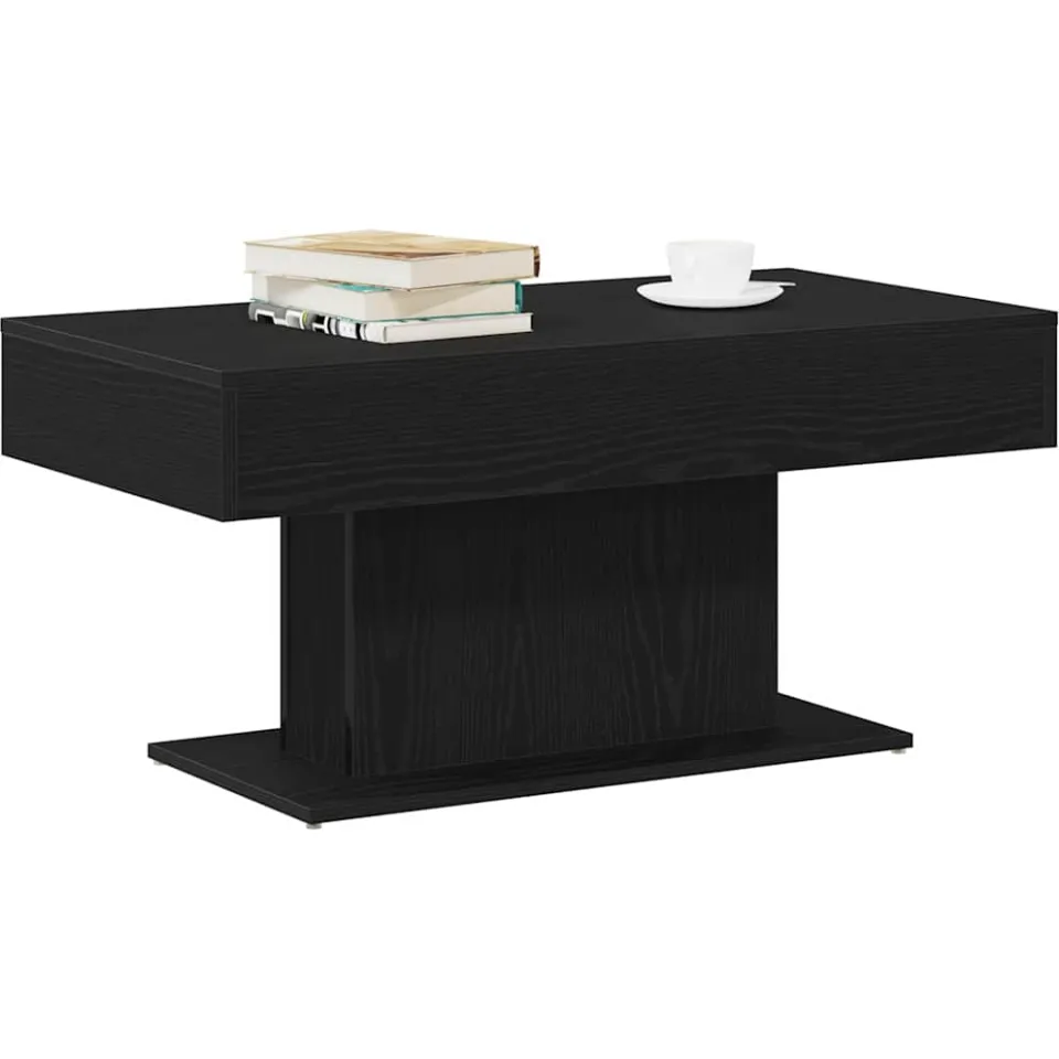 vidaXL Salontafel Zwart Eiken 96 x 50 x 45 cm Bewerkt hout