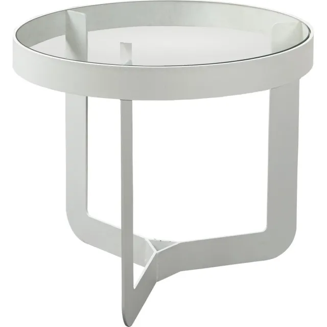 Spinder Design Douglas 2 Bijzettafel ø 41x40 - Wit/Transparant Glas