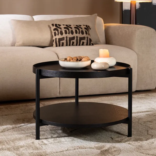 Bronx71 Salontafel Rio Ø58 cm zwart eiken - Salontafel rond