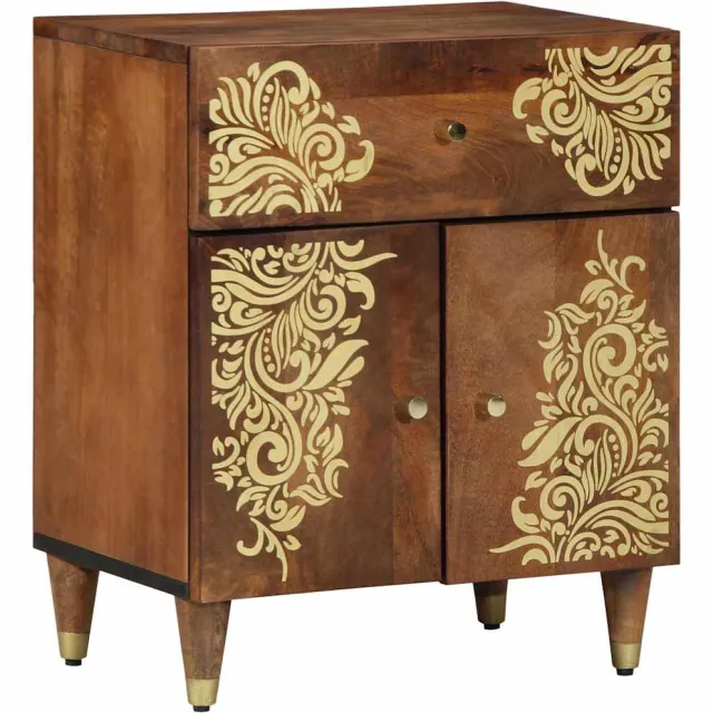 vidaXL Nachtkastje met Deur Honingbruin 50 x 33 x 60 cm