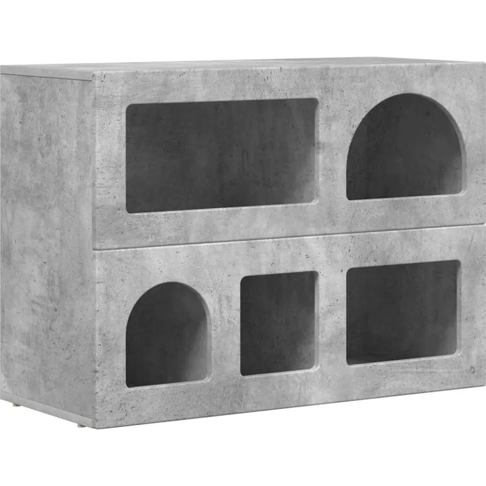 vidaXL Dressoir ELST Beton Grijs 80,5 x 35 x 59 cm Bewerkt hout, foto 3