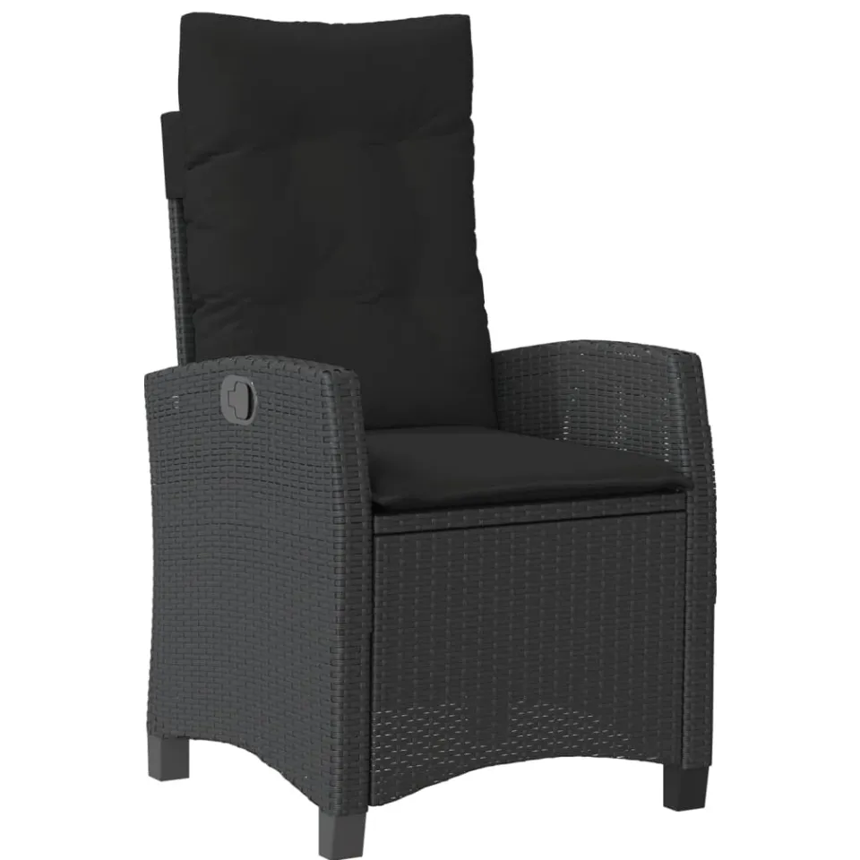 vidaXL 5-delige Tuinset met kussens poly rattan zwart, foto 4