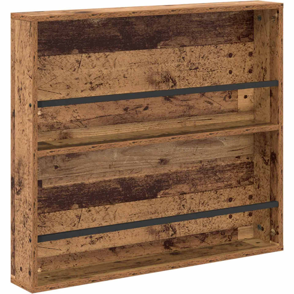 vidaXL Tijdschrift Rek met plank Oudhout 80 x 12 x 70 cm Bewerkt hout bruin, foto 3