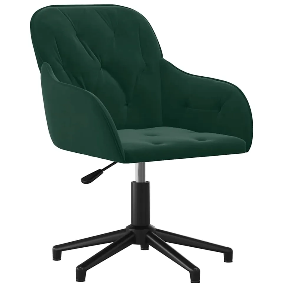 vidaXL Eetkamerstoelen draaibaar 2 st fluweel donkergroen