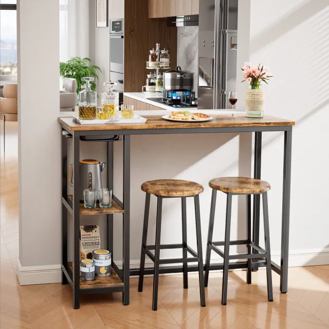 Bealife TB31 Bartafel en stoelen - 2 personen - 120 x 40 x 90 cm - Donkerbruin