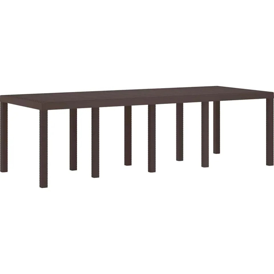 vidaXL Tuinstafel Bruin 250 x 100 x 73 cm poly rattan