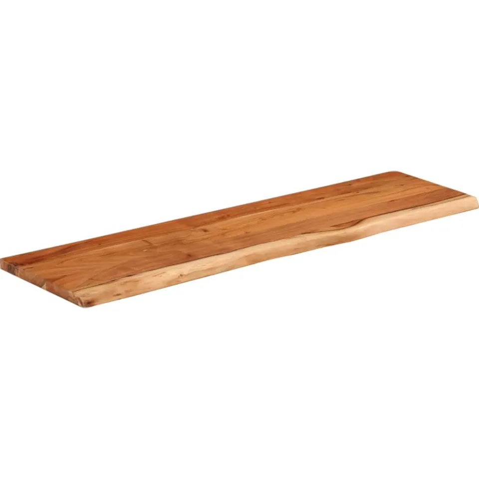 vidaXL Wandschap rechthoekig natuurlijke rand 90x30x2,5 cm acaciahout Bruin