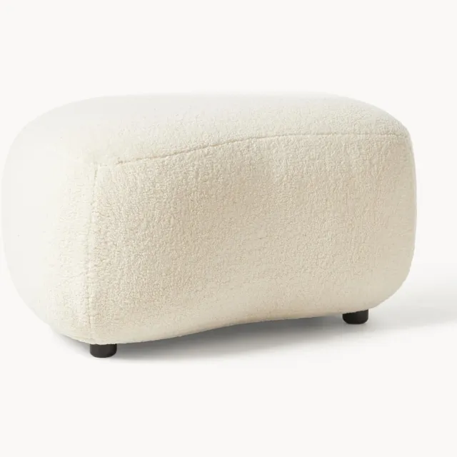 Westwing Collection Teddy poef Alba Wit