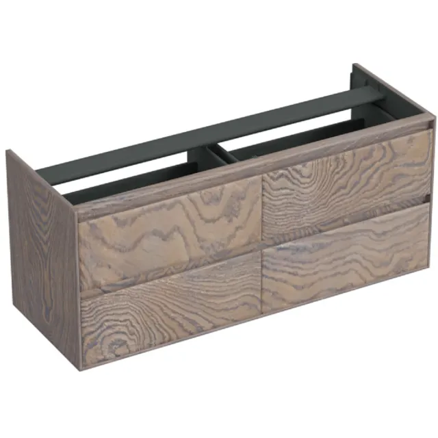 Forzalaqua Onderkast Forzalaqua Reno 140x51x60 Cm 4 Lades Softclose Eiken Silver Grey Bruin