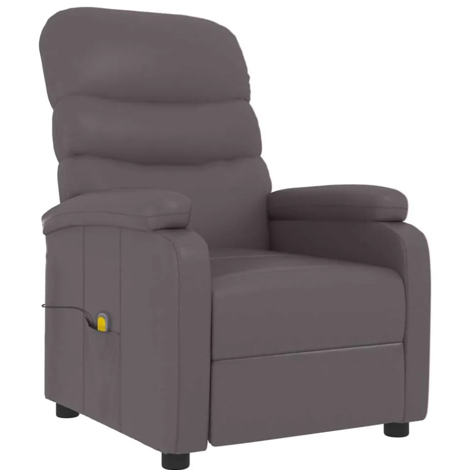 vidaXL Massagestoel kunstleer grijs, foto 3