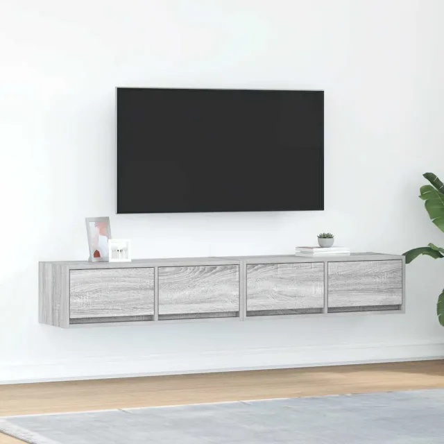 vidaXL Tv-meubelen 2 st 80x31x25,5 cm bewerkt hout grijs sonoma eiken, foto 2