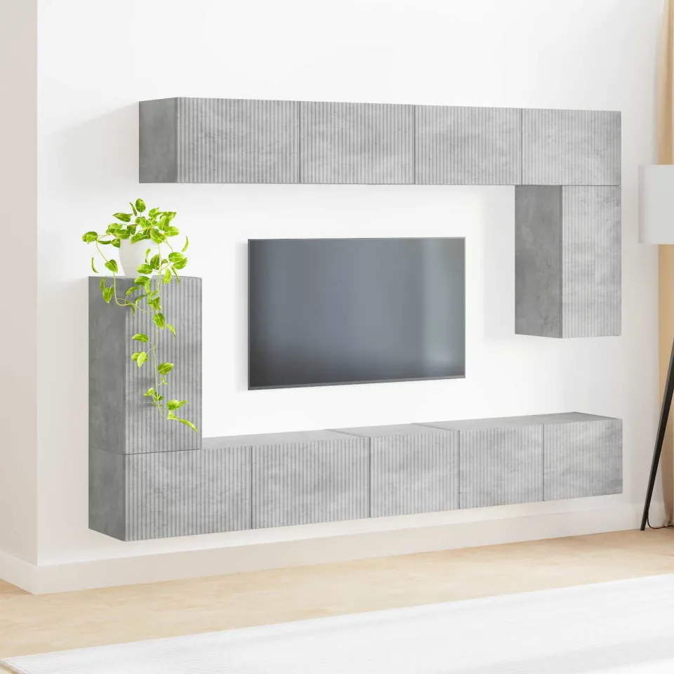 vidaXL Tv-meubelset 5 st Beton Grijs Bewerkt hout, foto 4