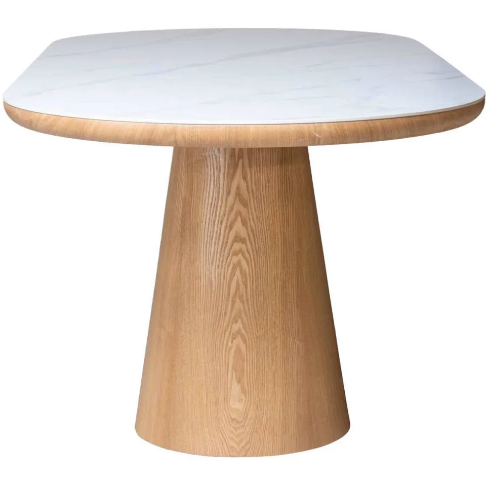 Giga Meubel Eettafel Alba - Wit Keramiek/Naturel - 200x90x77cm, foto 2