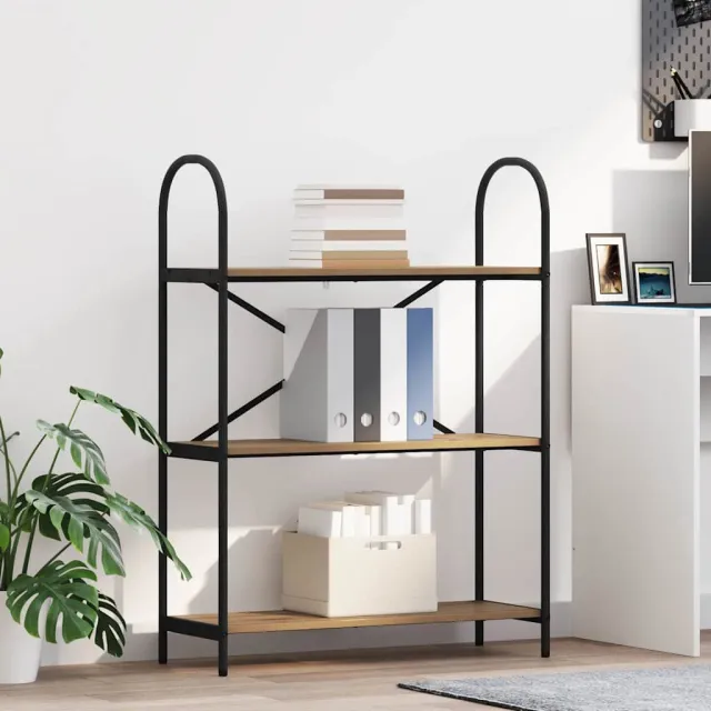vidaXL Boekenkast 3-laags 80 x 30 x 109 cm Bewerkt hout Artisan Eiken, foto 2