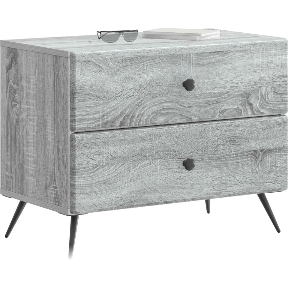 vidaXL Nachtkastje Grijs sonoma 62 x 34,5 x 47,5 cm Bewerkt hout