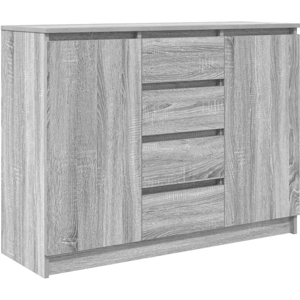 vidaXL Dressoir met lades 100,5x35x76 cm spaanplaat grijs Sonoma