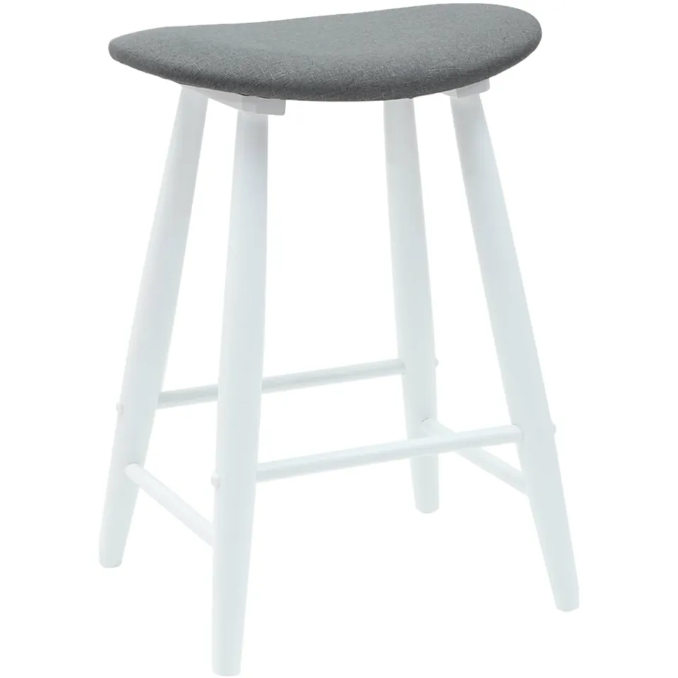 vidaXL Eettafelstoelen 2 st Massief Rubberhout Wit en grijs, foto 4