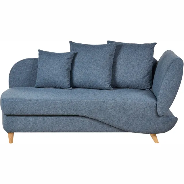 Beliani MERI II - Chaise longue - Donkerblauw - Rechtszijdig - Fluweel