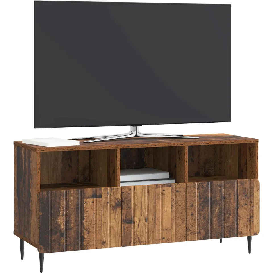 vidaXL TV-kast met lade Oud hout 102 x 34,5 x 50 cm Bewerkt hout Bruin