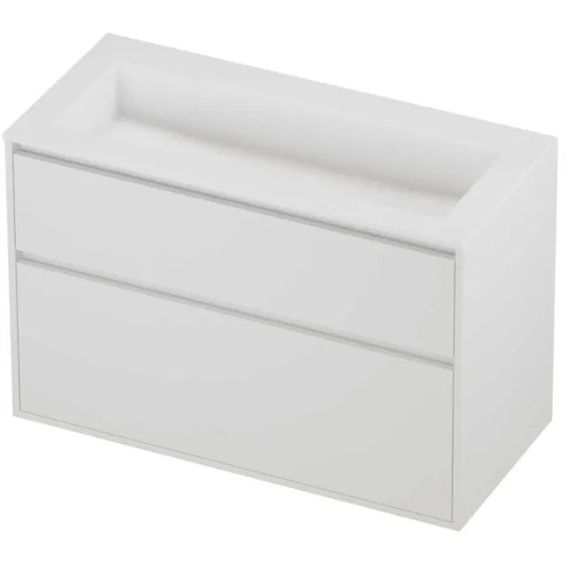 Proline Aristo Badmeubelset Polystone Elegant 100x46x67 cm Mat Wit Mat White